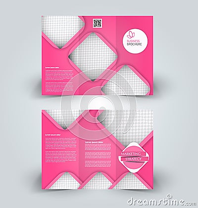 Brochure mock up design template for business, education, advertisement. Trifold booklet Vector Illustration