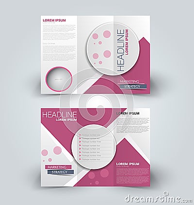 Brochure mock up design template for business, education, advertisement. Vector Illustration