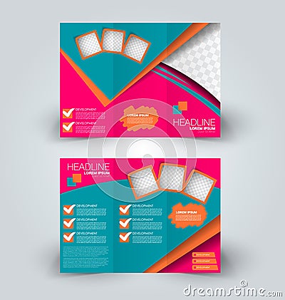 Brochure mock up design template for business, education, advertisement. Vector Illustration