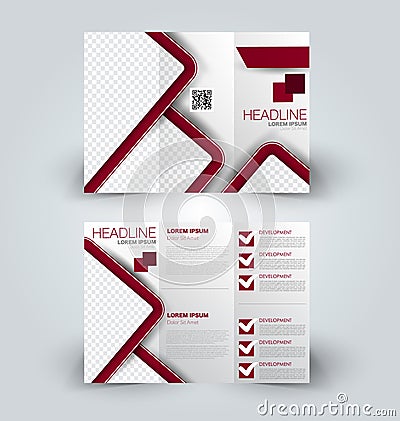 Brochure mock up design template for business, education, advertisement. Vector Illustration