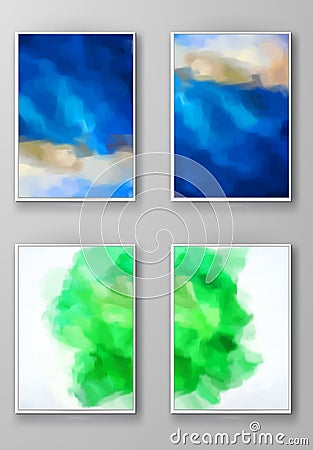 Brochure with Multicolored Blured Backgrounds. Vector Illustration