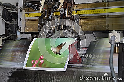 Brochure stitching process Stock Photo