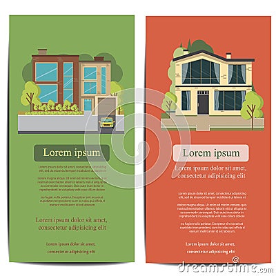 Brochure template design. Concept of architecture vector illustration Vector Illustration