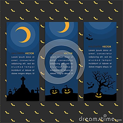 Brochure template with halloween design Vector Illustration