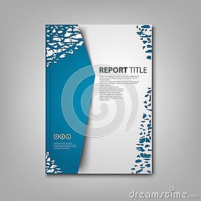 Brochures book or flyer with abstract blue white spots Vector Illustration