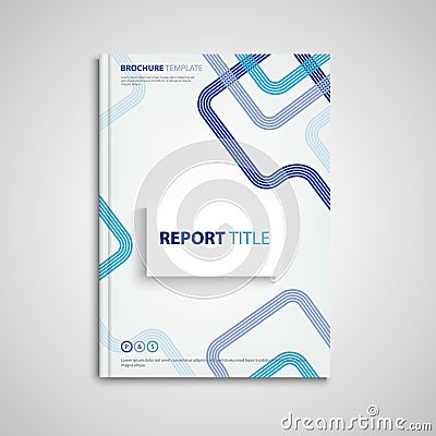 Brochures book or flyer with zigzag stripes in blue design Vector Illustration