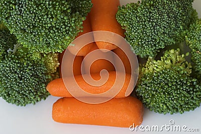 Brocolli and Carrots Stock Photo