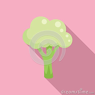 Brocolli icon flat vector. Cabbage food Vector Illustration