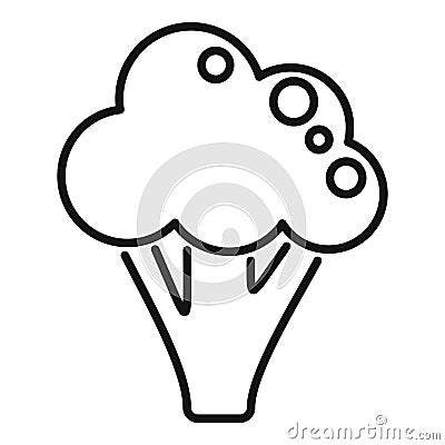 Brocolli icon outline vector. Cabbage food Stock Photo