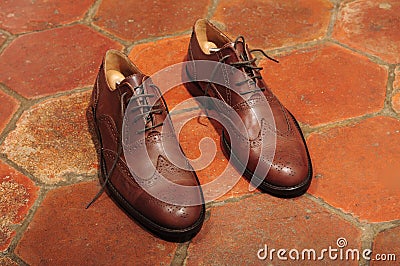 Brogue shoes Stock Photo