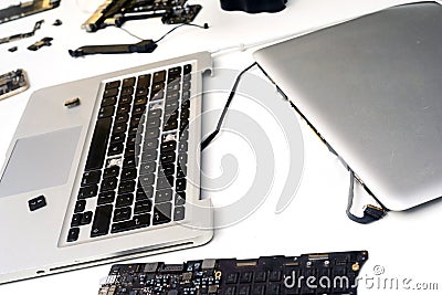 Broken Apple MacBook iPad Editorial Stock Photo