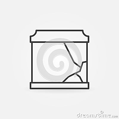 Broken aquarium icon Vector Illustration