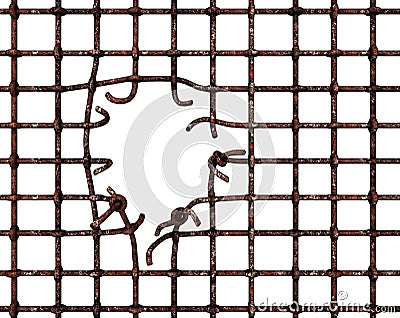 Broken bars Stock Photo