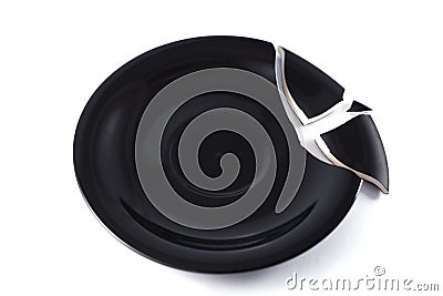 Broken black dish Stock Photo