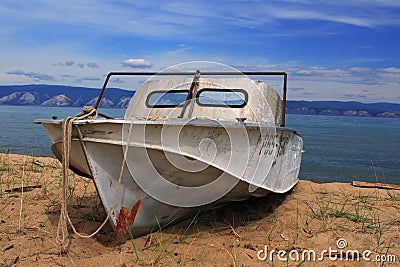 Broken boat Stock Photo