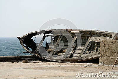 Broken boat Stock Photo