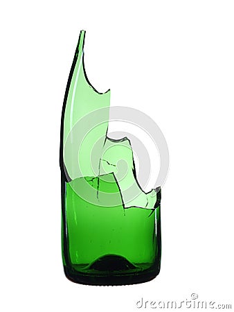 Broken bottle green Stock Photo
