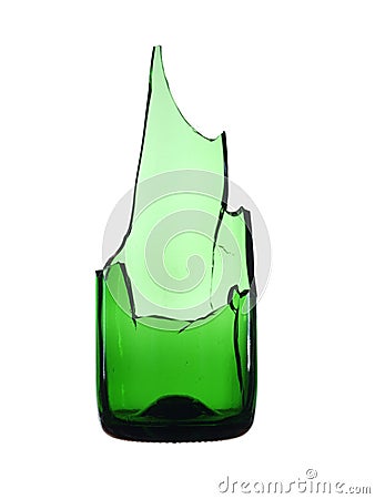 Broken bottle green Stock Photo