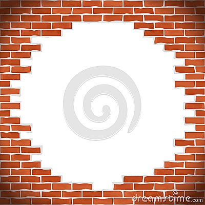 Broken brick wall Vector Illustration