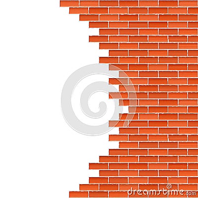 Broken brick wall Vector Illustration