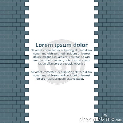 Broken brick wall with place for text. Vector illustration Vector Illustration