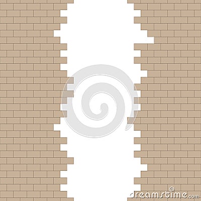 Broken brick wall with place for text. Vector illustration Vector Illustration