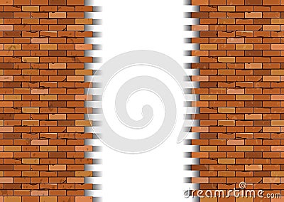 Broken brick wall Vector Illustration