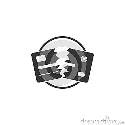 Broken card icon. Element of internet security icon for mobile concept and web apps. Detailed Broken card icon can be used for web Stock Photo