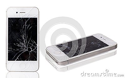 Broken Cell Phone Stock Photo