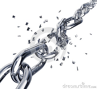 Broken chain Stock Photo