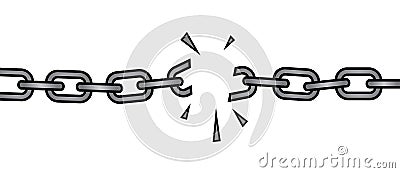 Broken chain Vector Illustration
