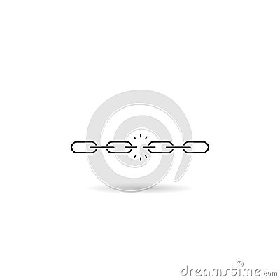 broken chain icon. concept of failure. vector flat symbol Stock Photo