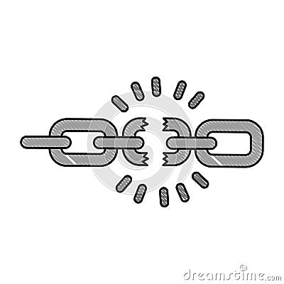 Broken chain isolated icon Vector Illustration