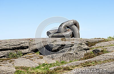 A Broken Chain monument on North Sea coast in Kvernevik suburb Editorial Stock Photo
