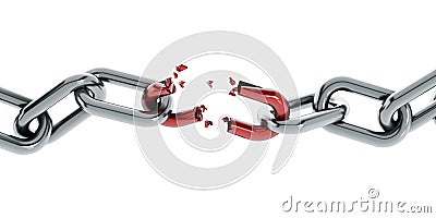 Broken chain part Stock Photo