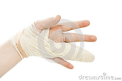 Broken child hand Stock Photo