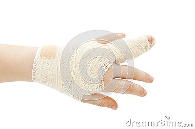 Broken child hand Stock Photo