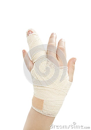 Broken child hand Stock Photo