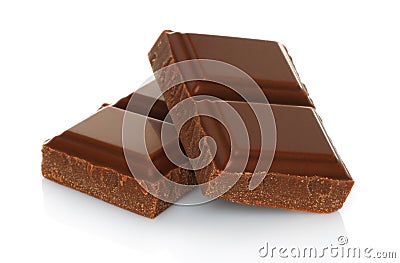 Broken chocolate bar Stock Photo