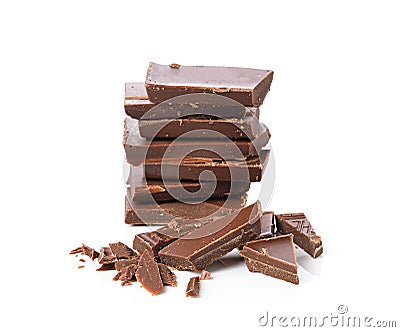 Broken chocolate bar Stock Photo