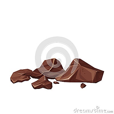 Broken chocolate pieces Vector Illustration