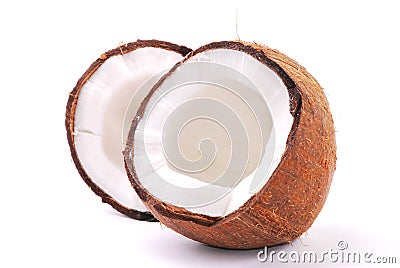 Broken coconut Stock Photo