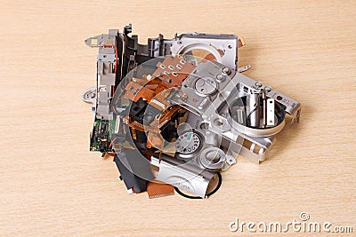 Broken compact digital camera spare parts Stock Photo