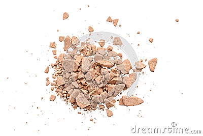 Broken compact powder isolated on white Stock Photo