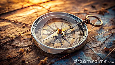The Broken Compass: A Lost and Unreliable Navigation Tool Generative AI Stock Photo