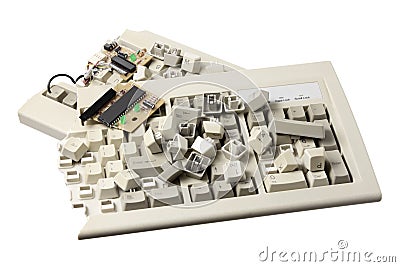 Broken Computer Keyboard Stock Photo