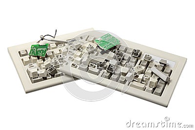 Broken Computer Keyboard Stock Photo