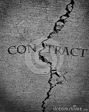 Broken Contract Cement Cracked Stock Photo