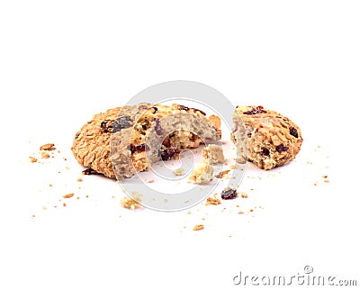 Broken cookie for two halfs Stock Photo