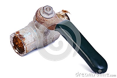 Isolated Broken Plumbing Valve Stock Photo